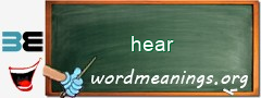WordMeaning blackboard for hear